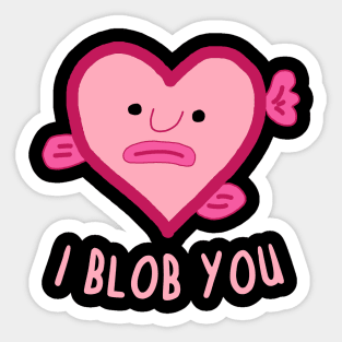 Blobfish love valentines day couple design gift Sticker